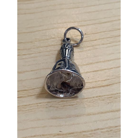.925 Vintage Rare Hand Bell Sterling Silver Jewelry Charm #bell #rare - Picture 4 of 5